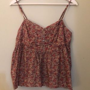 Floral peplum tank top Size L